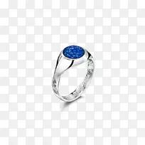 玻璃蓝宝石戒指首饰灰烬-蓝宝石