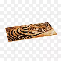 虎地板长方形棕虎皮