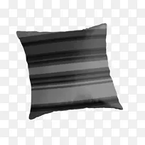靠垫投掷枕头长方形，黑色，m-红色和白色条纹