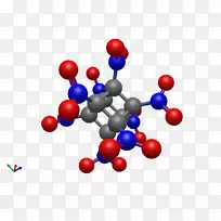 阿伏加德罗化学球棒模型八硝基立方原子-原子