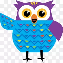 猫头鹰俄克拉荷马神殿儿童剪贴画-紫色猫头鹰