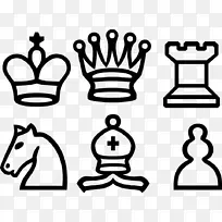 棋子、骑士、国王、剪贴画.国际象棋巨人