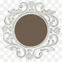 镜面银质相框百合花家居商店乌布色-小镜子