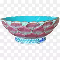 陶瓷碗玻璃绿松石-莲花