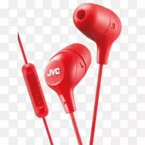 Jvc棉花糖内耳耳机带有麦克风hafx38m jvc棉花糖耳机hafx 38 jvc haen10p gumy运动耳塞，粉红-中耳