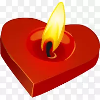 心电脑图标剪辑艺术浪漫蜡烛