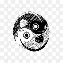 数码艺术绘画艺术阴阳鱼-阴阳