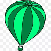 热气球蓝绿夹艺术气球轮廓