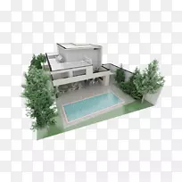 房屋建筑三维平面图.现代住宅