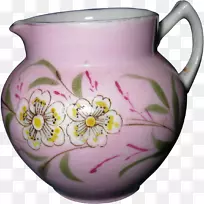 瓷质陶器画水罐花瓶