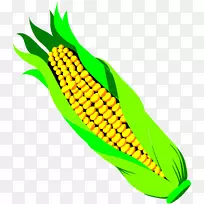 玉米芯上的蔬菜玉米甜玉米剪贴画.玉米田