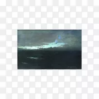 画水长方形天空