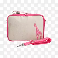 手提包背包送信袋硬币钱包粉红色长颈鹿