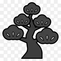 黑白松树剪贴画-树