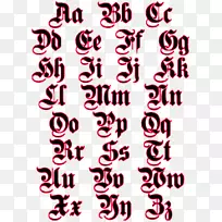 纹身旧英语拉丁字母英语字母表-英文字体
