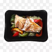 本托素食菜肴希腊菜拼盘食谱-三文鱼片