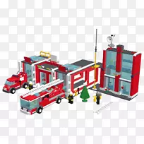 乐高玩具块汽车消防处-玩具