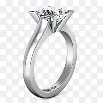 钻石公主切割订婚戒指永恒戒指-钻石