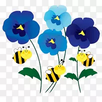 大黄蜂，蜜蜂，三叶草剪贴画-蜜蜂