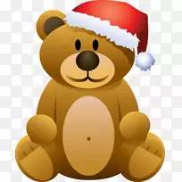 棕色熊圣诞老人圣诞剪辑艺术熊