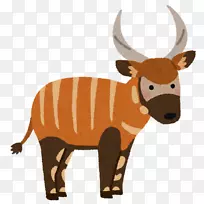 牛羚羊鹿角夹艺术-邦戈动物