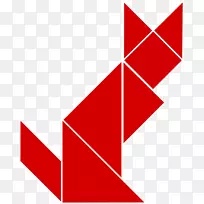 七巧板t恤拼图游戏几何形状t恤