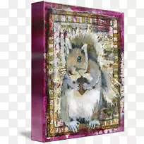 松鼠画廊包装画框艺术画布-林地生物