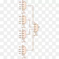 多路复用器NAND门组合逻辑接线图-前端
