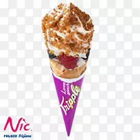 冰淇淋圆锥形圣代奶昔巧克力冰淇淋
