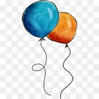 水彩画气球夹艺术.气球