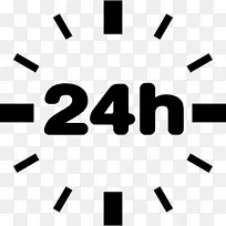 24小时时钟计算机图标-时钟