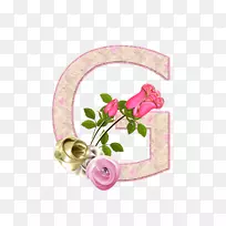 友谊、问候、爱、感恩、花-字母表花玫瑰