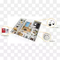 三维楼面平面图-楼宇自动化