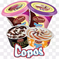 冰淇淋圣代糖霜和冰脆巧克力糖浆-冰淇淋