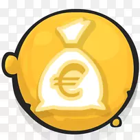 电脑图标，竞赛怪物，点击免费欧元的钱。