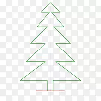 圣诞树线角点松树-圣诞树