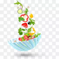 花卉设计碗蔬菜沙拉食品-蔬菜
