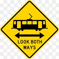 铁路运输列车平行线横过轻轨交通标志列车