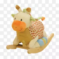 长颈鹿摇椅马填充动物玩具儿童长颈鹿