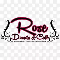 玫瑰甜甜圈和咖啡馆早餐餐厅-早餐