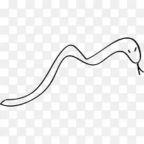 蛇黑白爬行动物绘画剪贴画-蛇