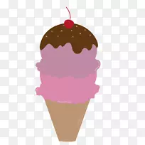 圣代冰淇淋纸杯蛋糕糖霜冰淇淋