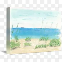 水彩画丙烯酸涂料画框.沙丘