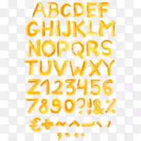 字体排印、甜甜圈字母表.笔刷