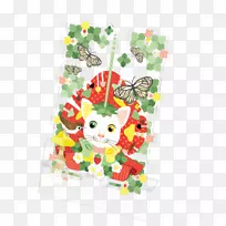 新年贺卡猫明信片-设计