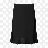 铅笔裙褶皱t恤-黑色裙子