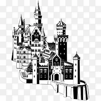 纽斯万斯坦城堡Hohenschwangau剪贴画-城堡