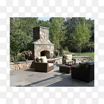 后院庭院景观美化壁炉计价器-景观承包商