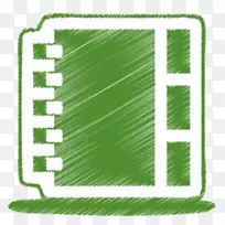 电脑图标绿色地址簿彩色铅笔