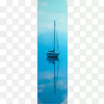 海岛艺术全景摄影印刷水彩帆船